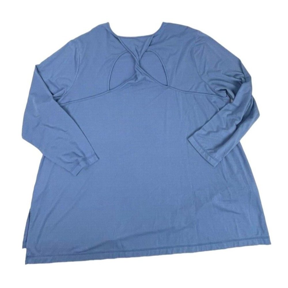 J. Jill Fit Womens Fit Twist-Back Tunic Top in Dusk Blue Size‎ 3XL Plus Size